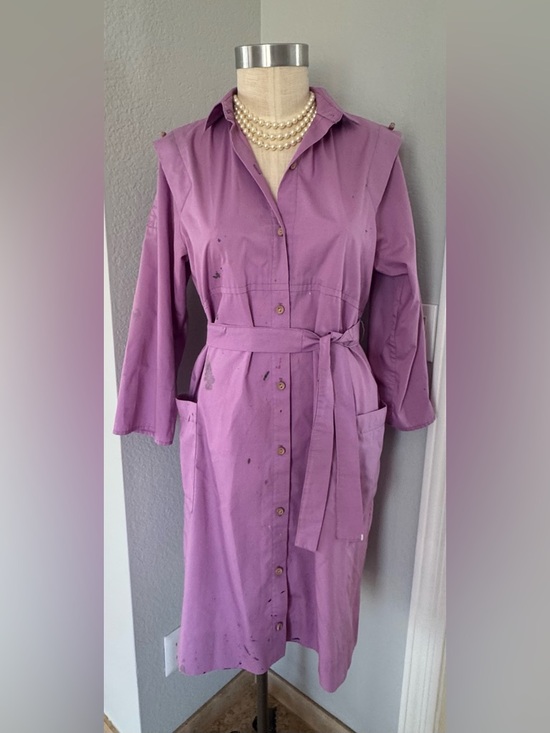 Vintage Other - Vintage Painting Smock Petrona USA Made Button Dress Tie Belt 2 Pockets